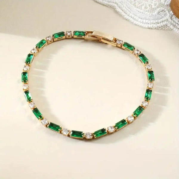 Bracelet de tennis Baguette Smaragdi