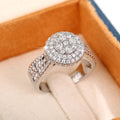 Bague Halo Pavé en Cristaux Ronds