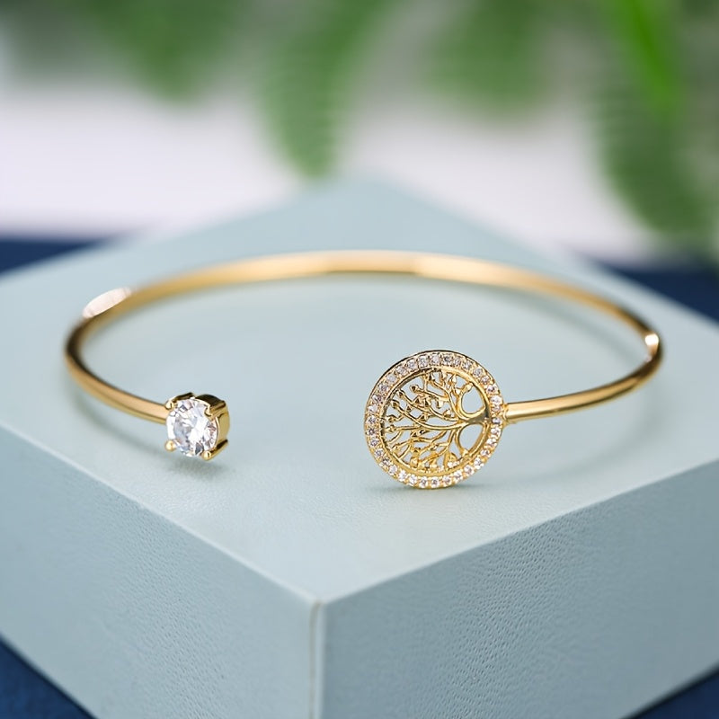 Bracelet en bois en or blanc Life
