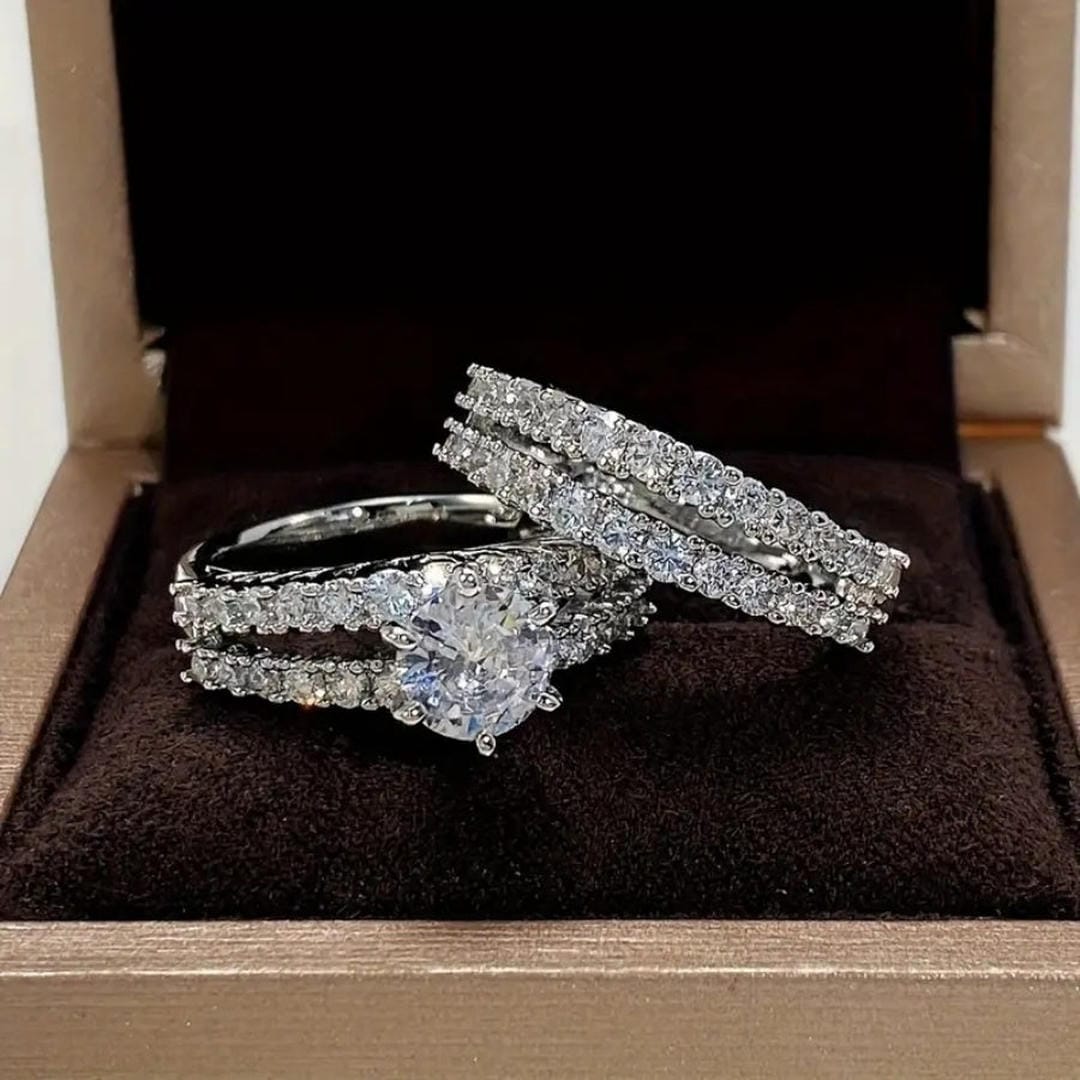 Ensemble de bagues halo scintillantes