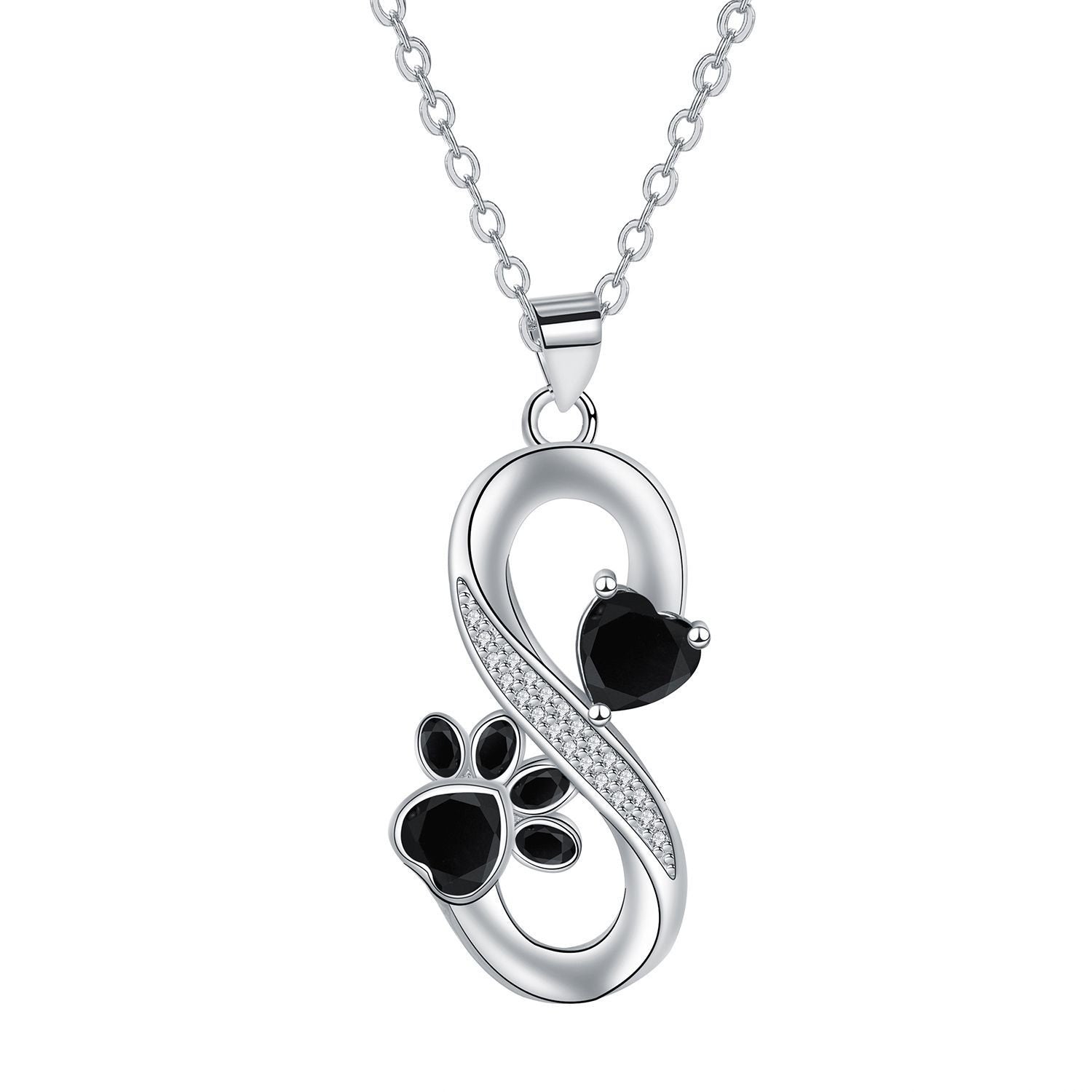 Collier symbole d'absurdité cœurs empreinte de patte