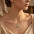 Collier Émeraude Goutte en Or