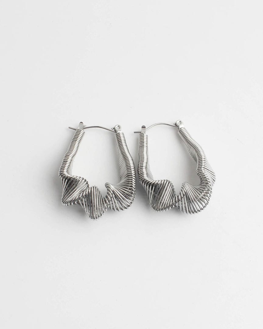 Boucles d'oreilles en anneau spiralé texturé