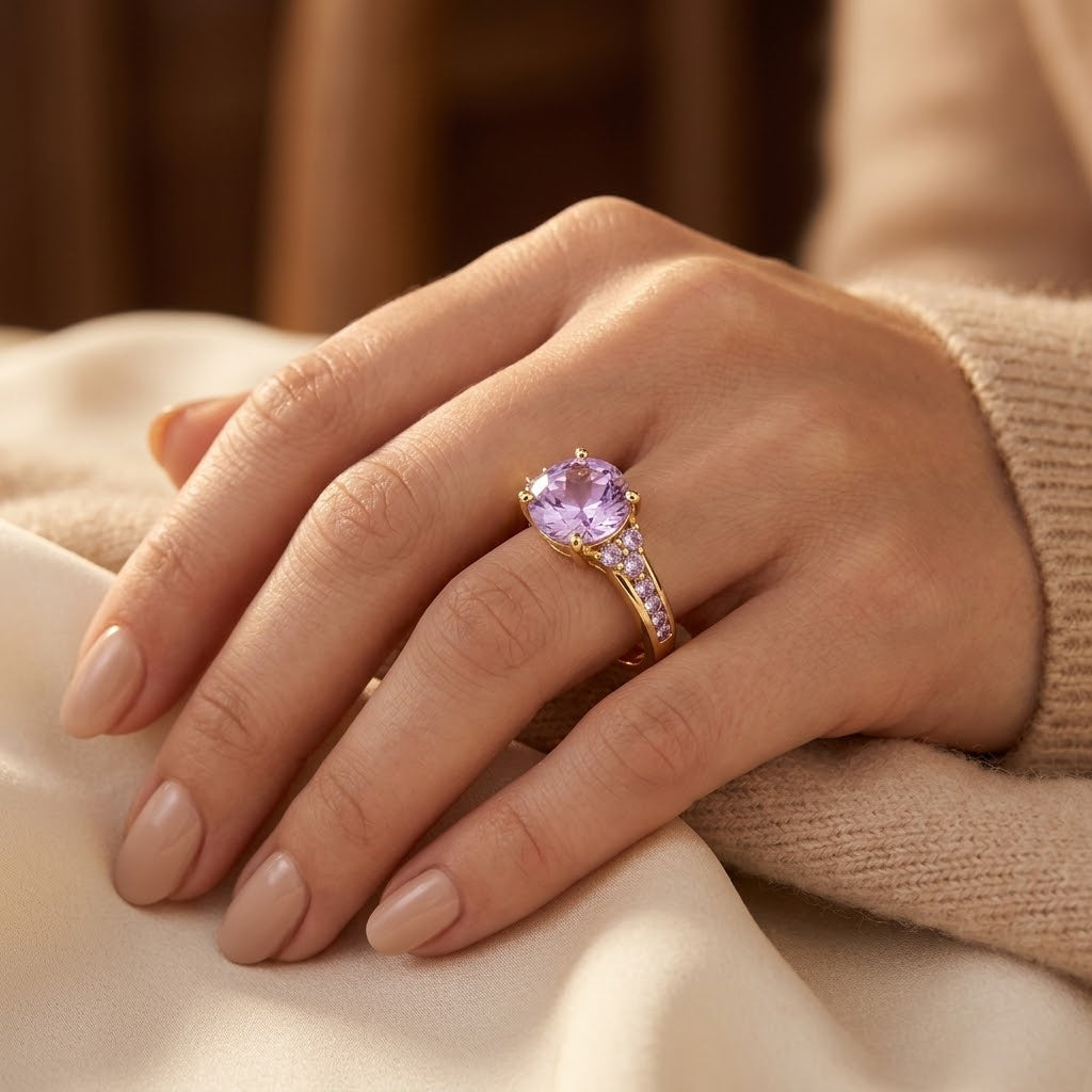 Bague Améthyste Grappe en Or