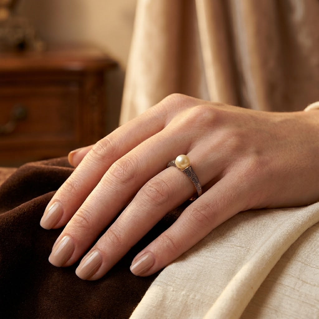 Bague Filigrane Perle en Or