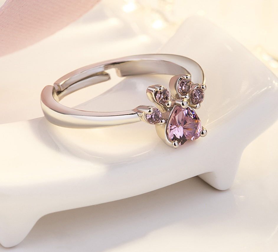 Ensemble de bijoux en or rose – 4 pièces bague en zircon, collier, boucles d'oreilles, bracelet
