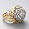 Bague en or vintage avec zircon rond