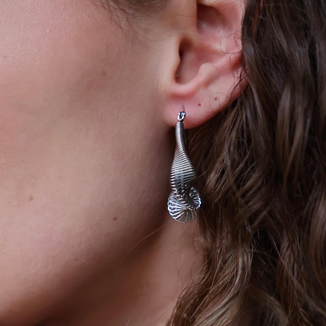 Boucles d'oreilles en anneau spiralé texturé