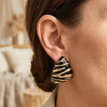 Boucles d'oreilles en forme de triangle avec des motifs de zèbre
