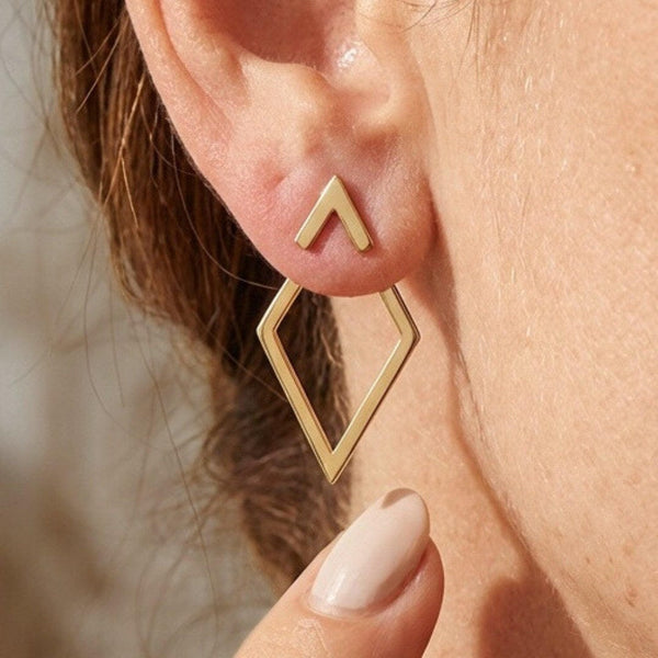 Boucles d'oreilles géométriques en forme de bouton
