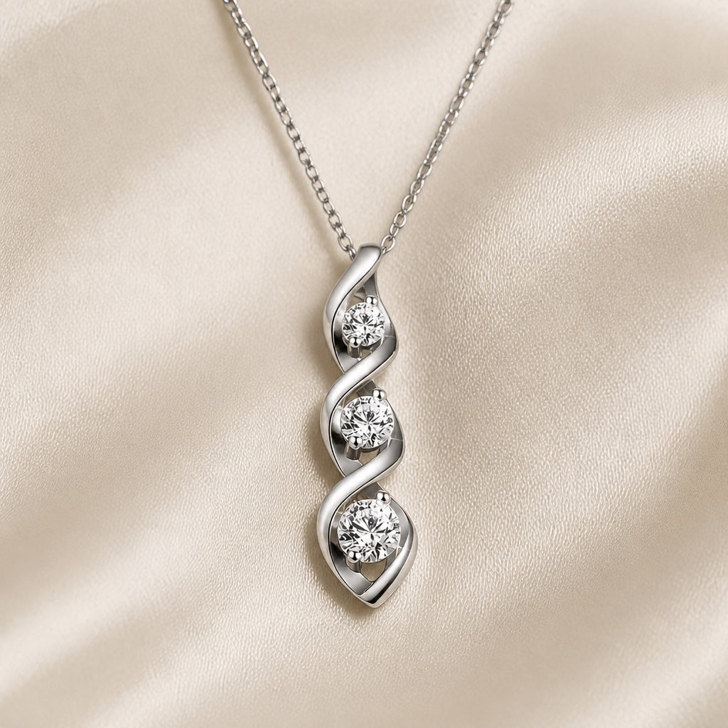 Collier en zirconium éternel en or blanc