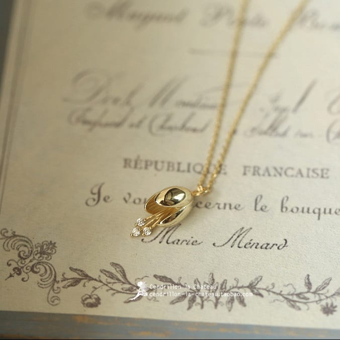 Collier en Or Larmoyant Éclatant