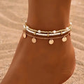 Ensemble de 3 bracelets de cheville charme côtier | Or