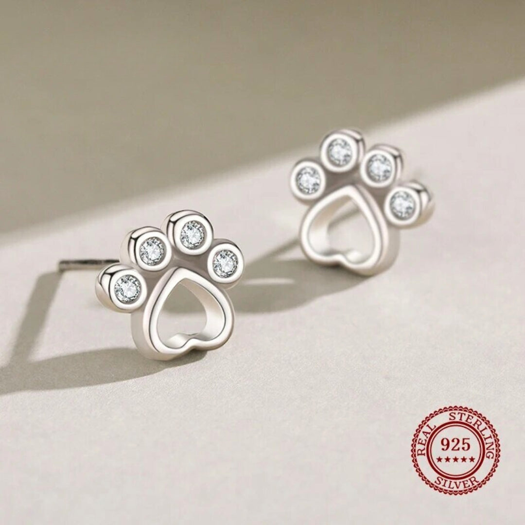 Boucles d'oreilles à clou en argent sterling - avec zircon scintillant