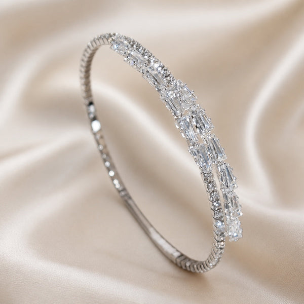 Bracelet en Cubes de Zirconium Cubique en Or Blanc Classique