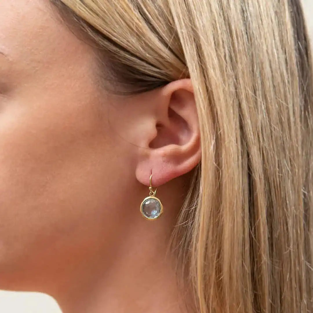 Boucles d'oreilles en cristal bleu vintage