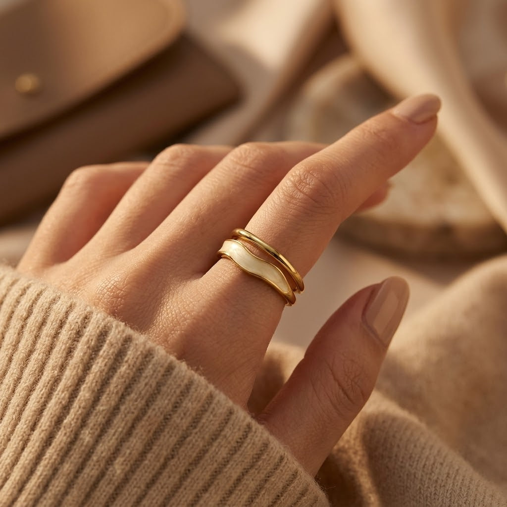 Bague Enveloppante Sculpturale en Or