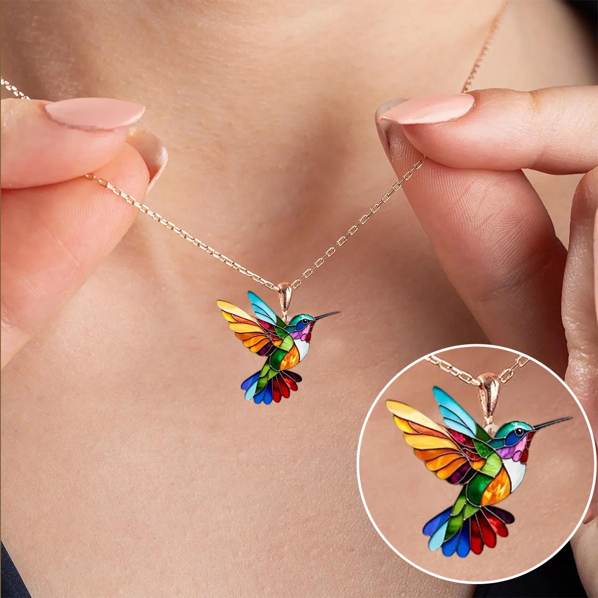 Magnifique collier colibri avec boucles d'oreilles bonus – offre limitée