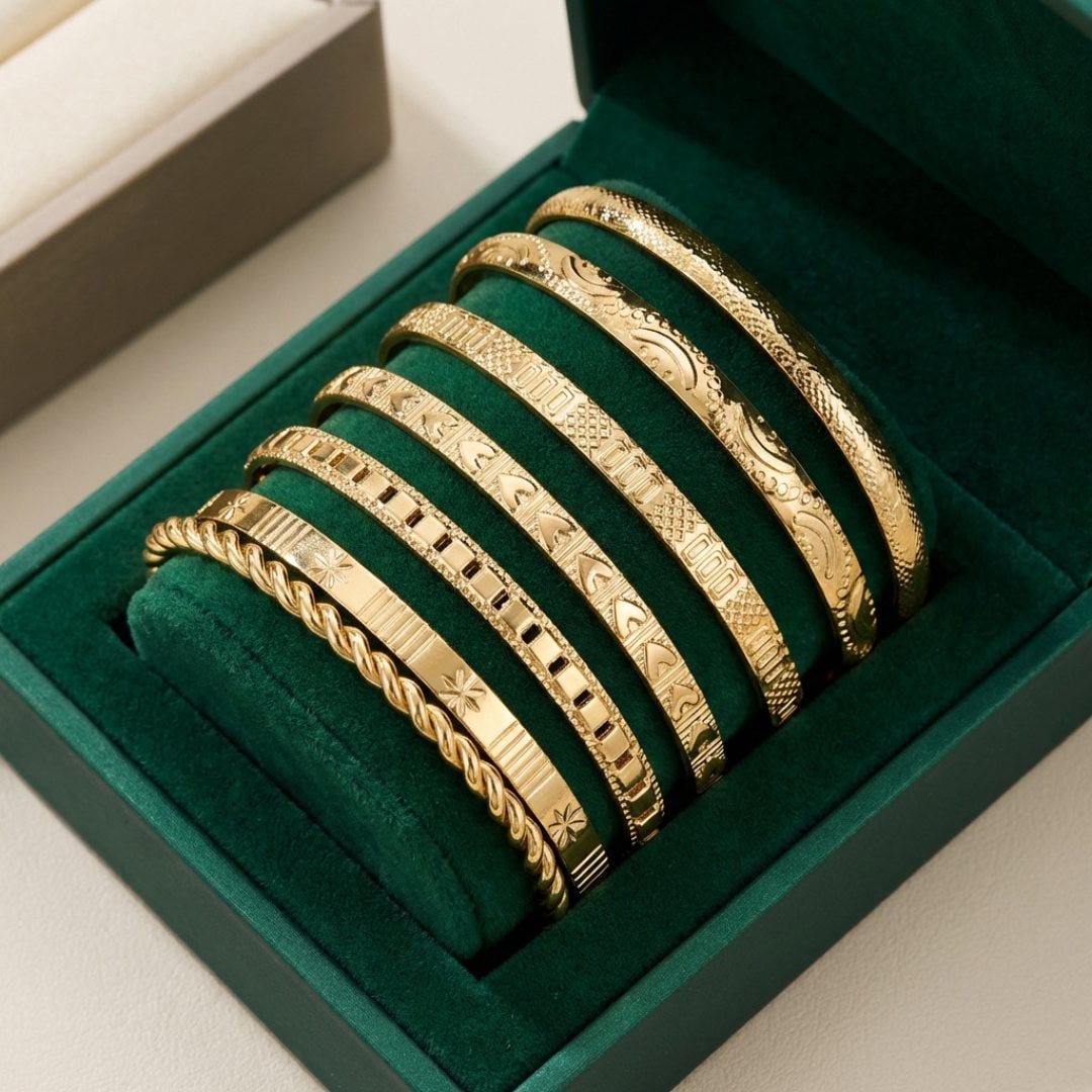 Set de bracelets ouverts en or Resort
