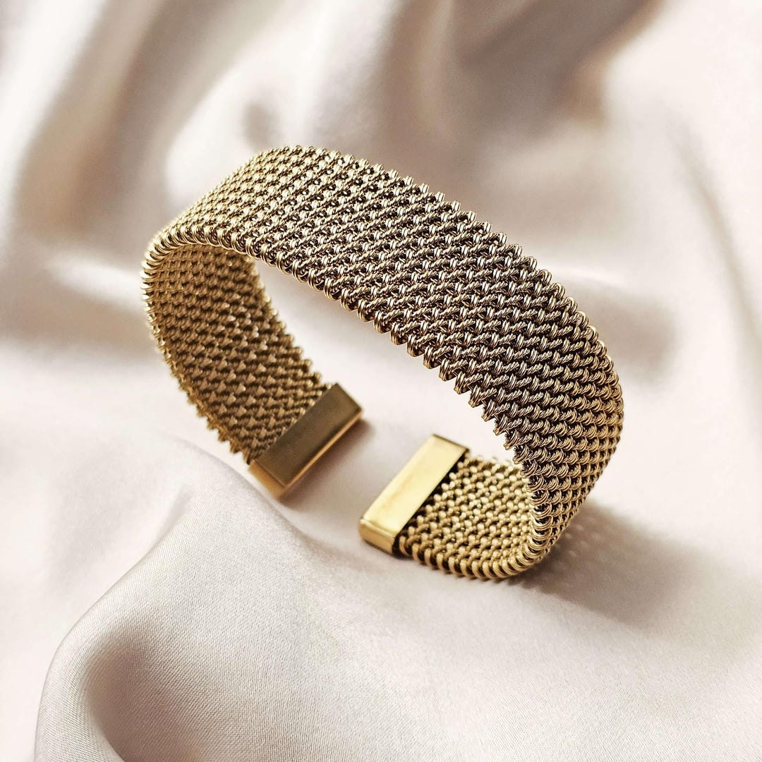 Bracelet Classique Ouvert Tressé Vintage