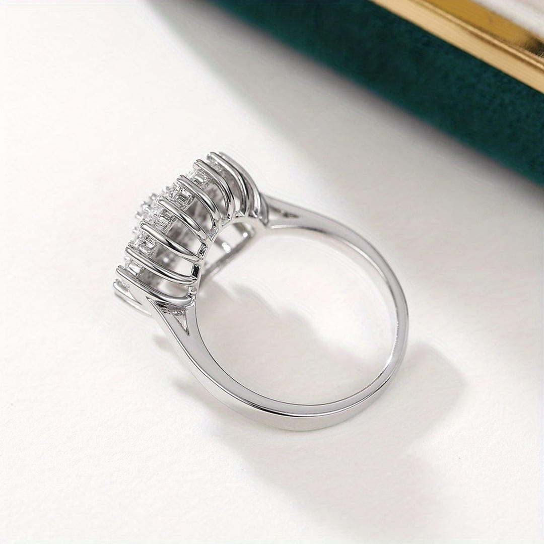 Bague halo en cristal