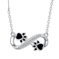 Collier à pendentif patte d'ourson en zircon