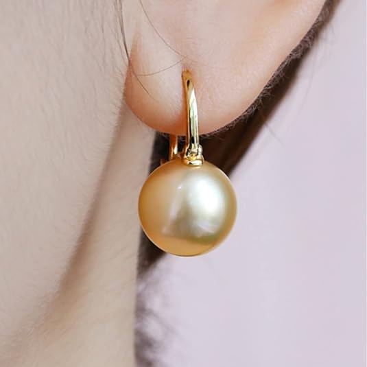 Boucles d'oreilles en perles dorées élégantes
