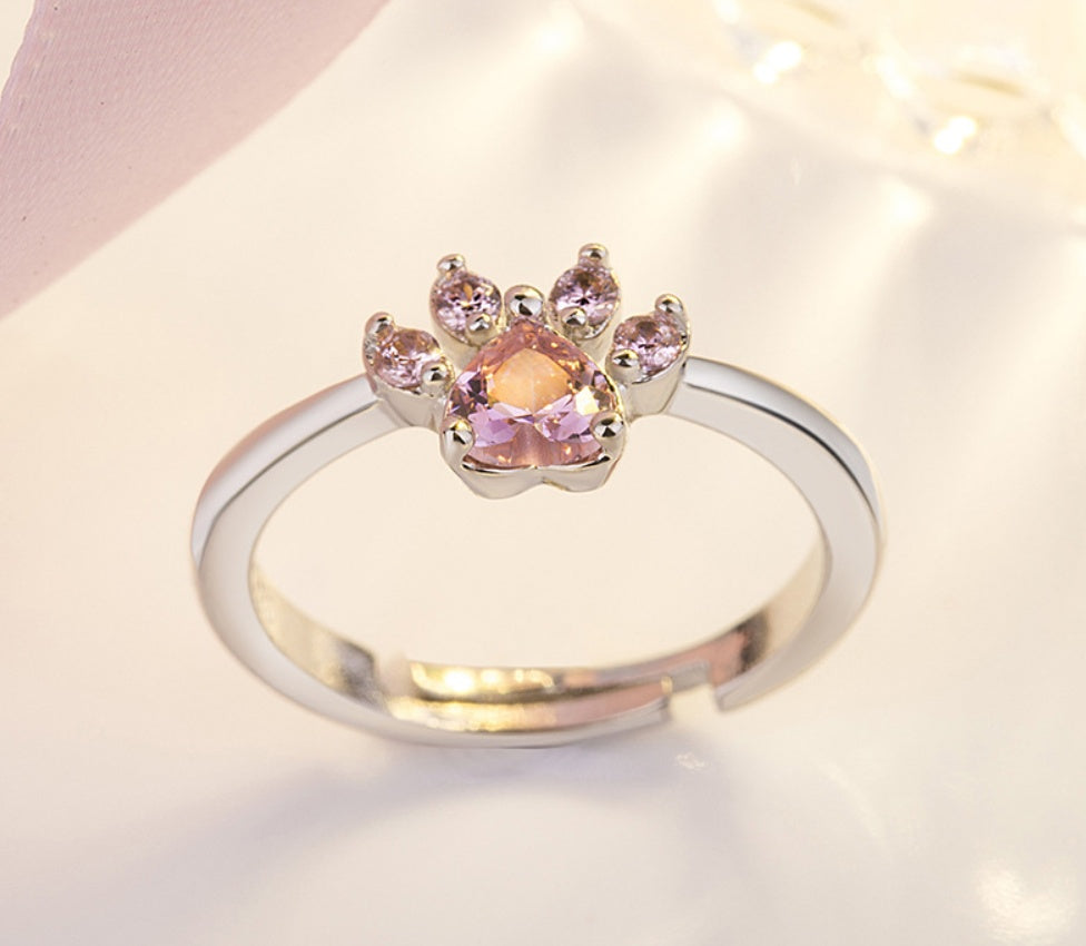 Ensemble de bijoux en or rose – 4 pièces bague en zircon, collier, boucles d'oreilles, bracelet