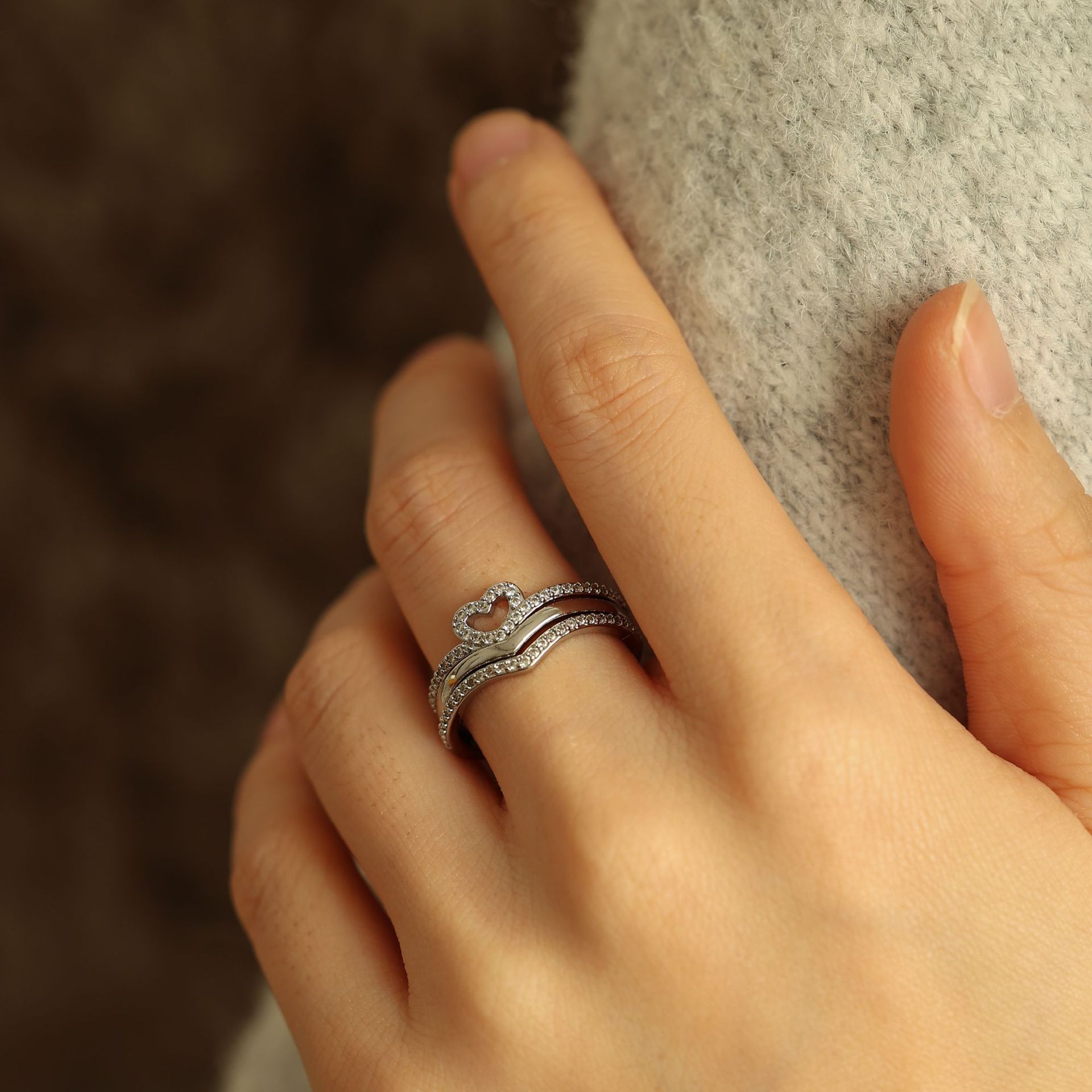 Bague Empilable Wish Bone Shining Love