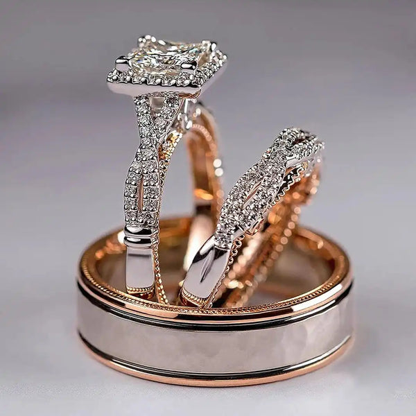 Bague Vintage en Zirconium Or Rose