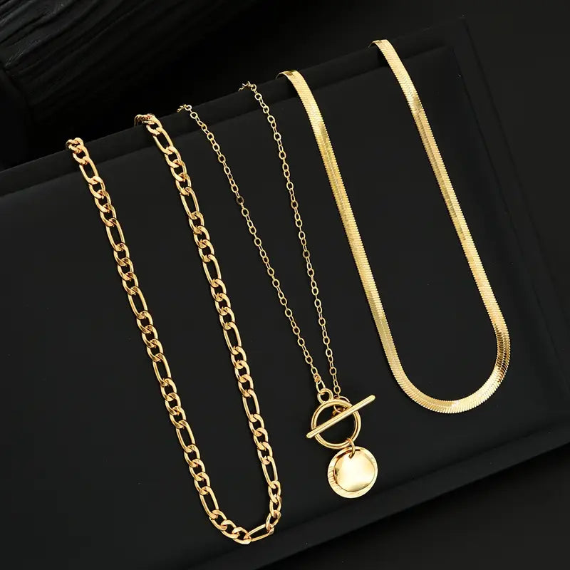 Savira | Collier multirangs médaille texturée | Or