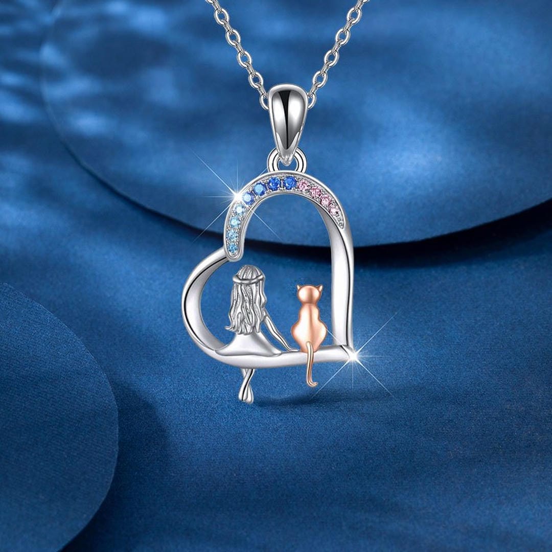 Collier pendentif cœur arc-en-ciel Kissa pour fille