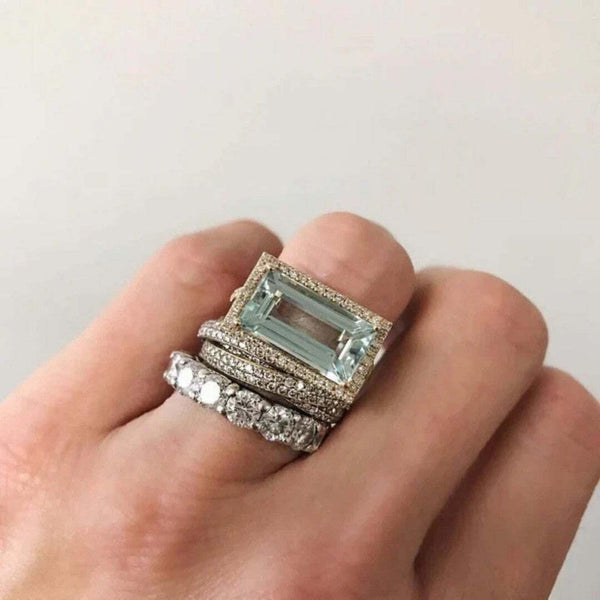 Ensemble de Bagues Vintage Argent Turquoise