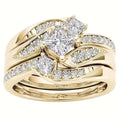 Bague triple halo taille princesse