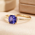Bague Solitaire Améthyste en Or
