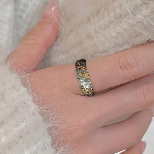 Bague Libellule Tournesol Vintage