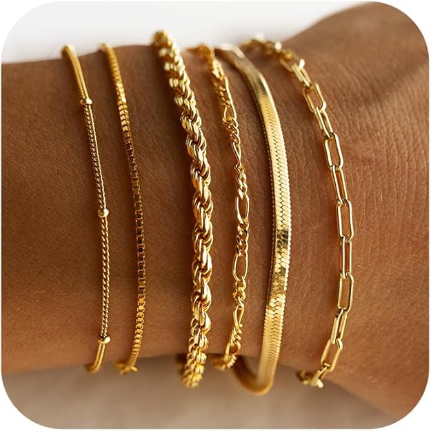 Vernetta™ | Ensemble de bracelets dorés