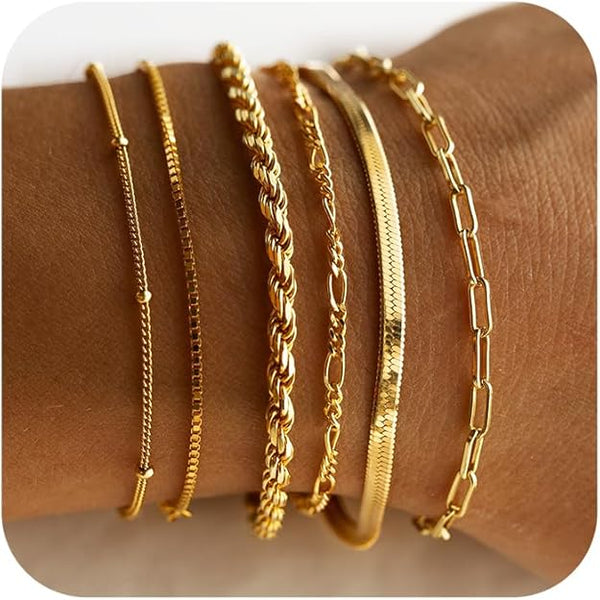 Vernetta™ | Ensemble de bracelets dorés