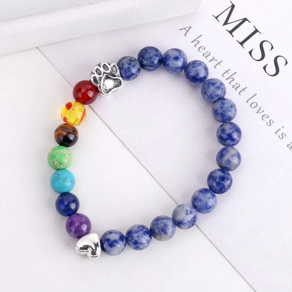 Bracelet souvenir pont arc-en-ciel – perles 7 chakras cadeau pour la perte d'un animal de compagnie