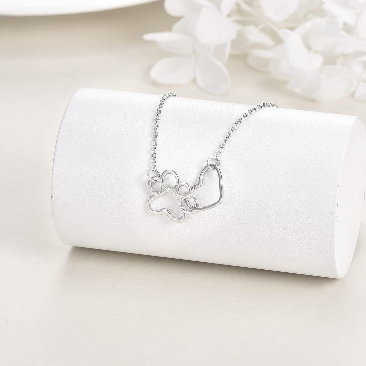 Collier en argent sterling avec pendentif en forme de cœur en cristal
