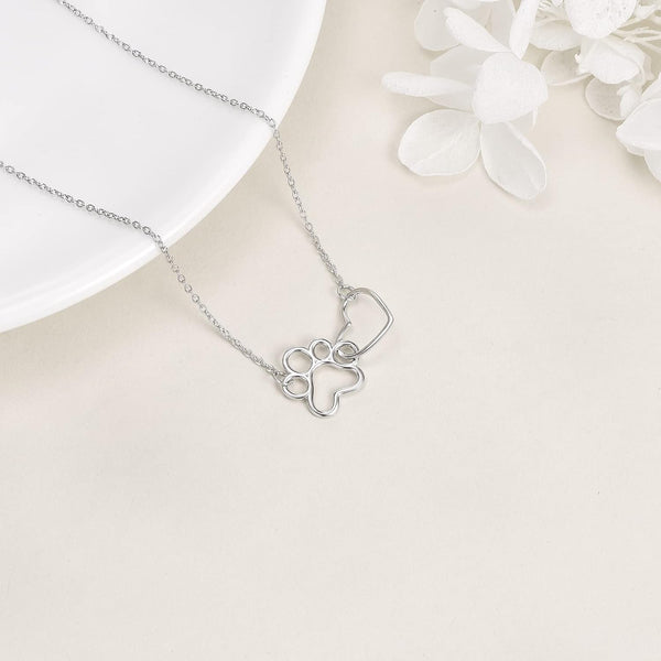 Collier en argent sterling avec pendentif en forme de cœur en cristal