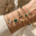 Ensemble de bracelets en cristal vert Ontto Sydän