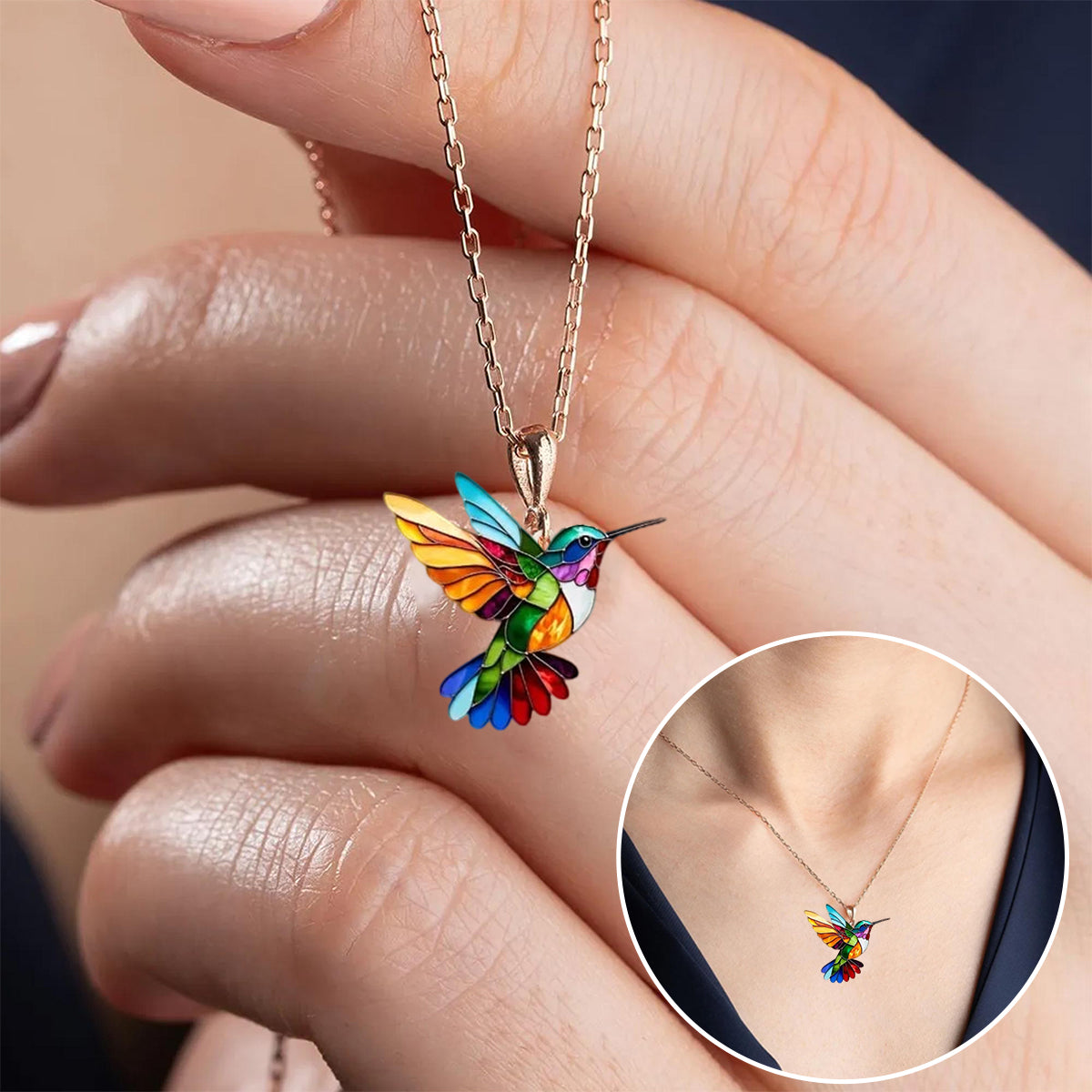 Magnifique collier colibri avec boucles d'oreilles bonus – offre limitée