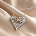 Collier en zirconium en forme de cœur en or blanc