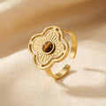 Bague Ouverte Florale en Or