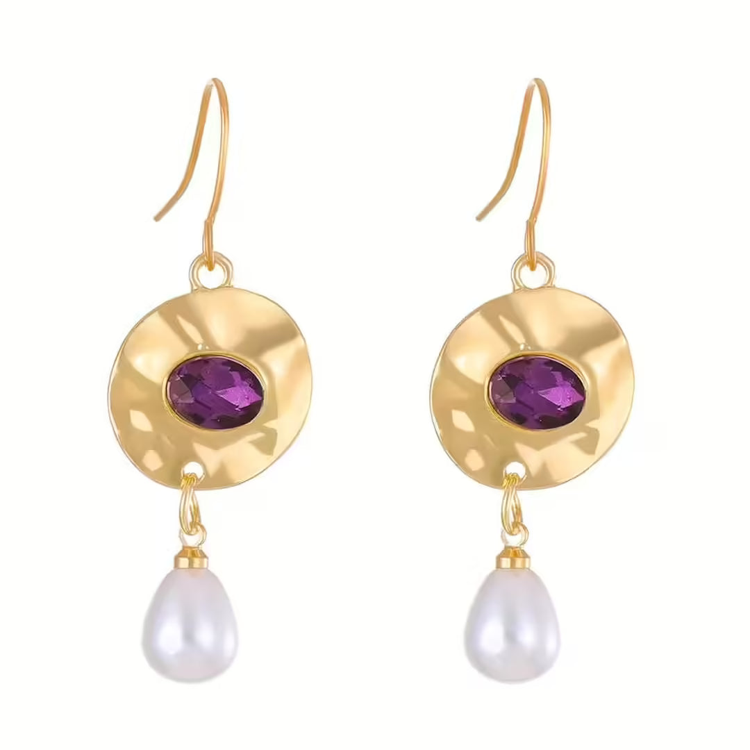 Boucles d'oreilles Helmi Violet Zirconia