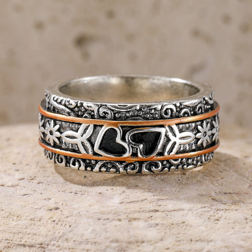 Bague Héritage en Argent Gravé