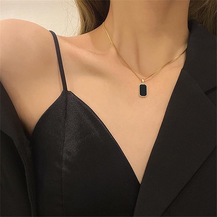 Collier Clavicule Onyx Or
