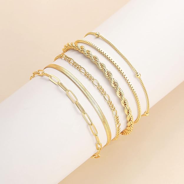 Vernetta™ | Ensemble de bracelets dorés