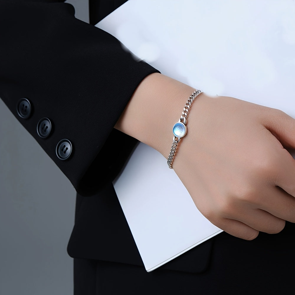 Bracelet en Pierre de Lune Argentée Personnalisé
